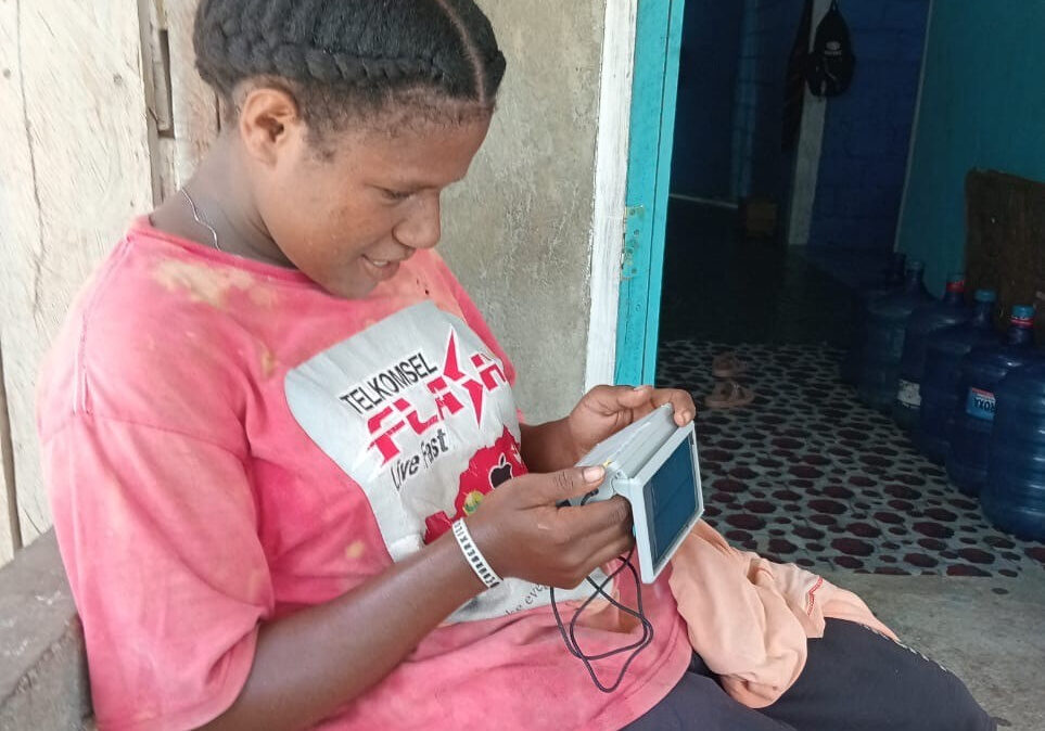 Girl Looking at SonSet Radio